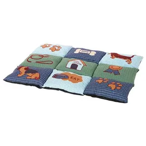 Farebná mäkká podložka PATCHWORK 80 x 55 cm, protišmyková, - modro/zelená
